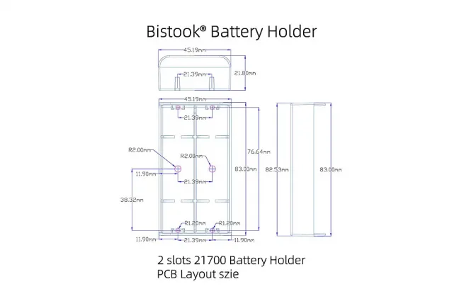 21700 battery holder size